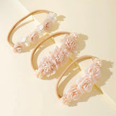 Premium Flower Decor Party Headband Beige Shade